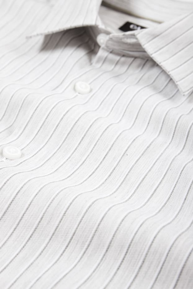 Hommes - Chemise - regular fit - col kent - à rayures - gris clair