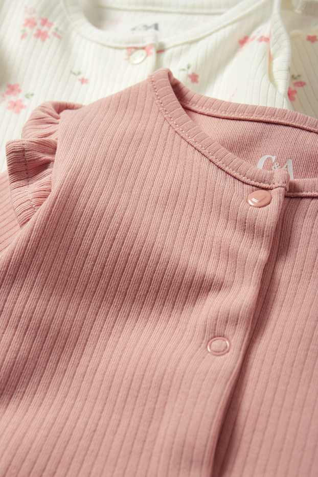 Bébés filles - Lot de 2 - petites fleurs - pyjamas bébé - rose