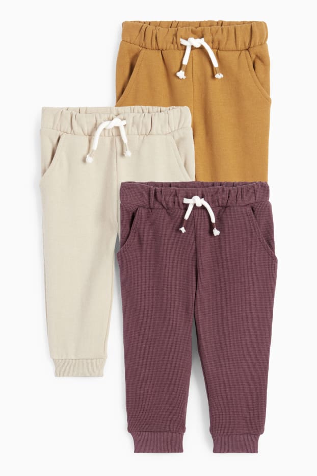 Neonati - Confezione da 3 - pantaloni sportivi neonati - kaki