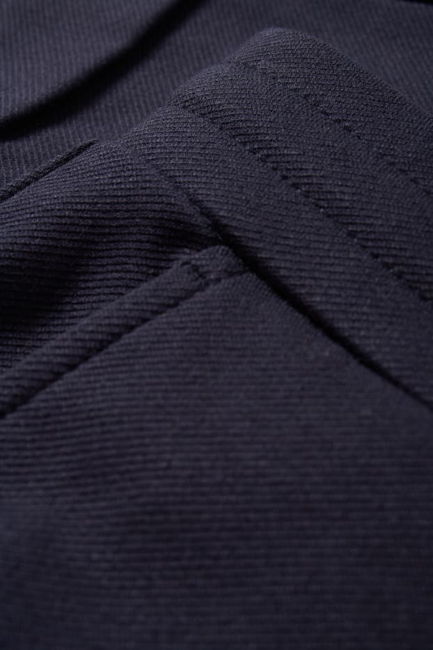 Women - Jersey trousers - mid-rise waist - tapered fit - dark blue