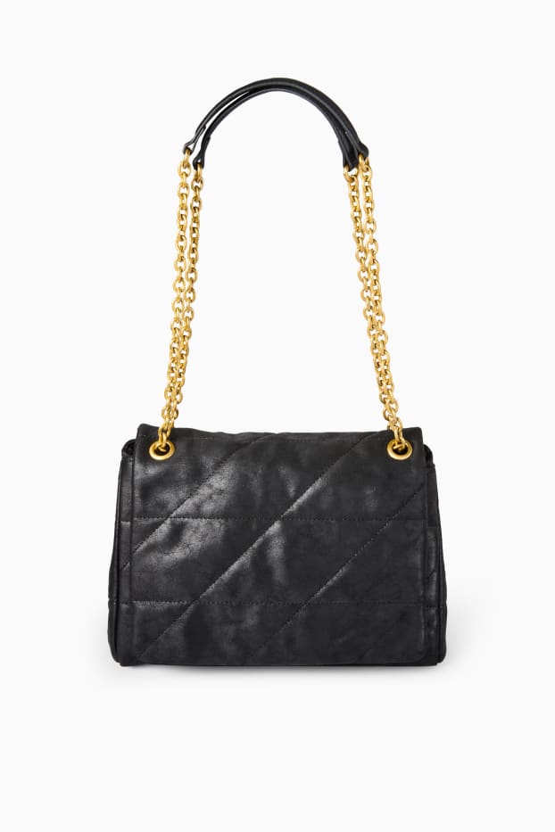 Damen - Tasche - Lederimitat - schwarz