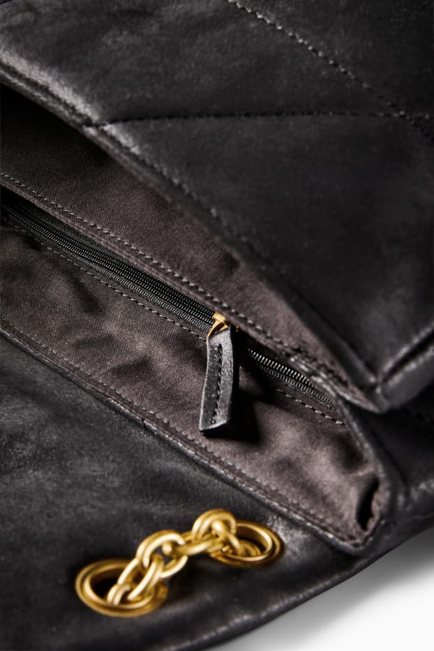 Damen - Tasche - Lederimitat - schwarz