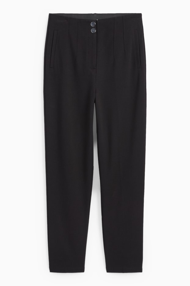 Femei - Pantaloni de stofă - talie înaltă - slim fit - negru