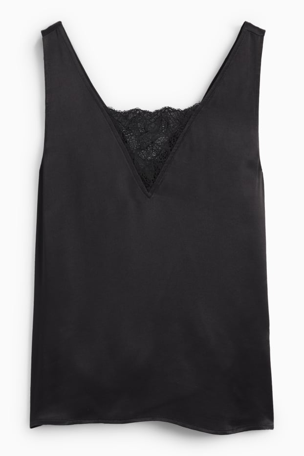 Damen - Blusentop - schwarz