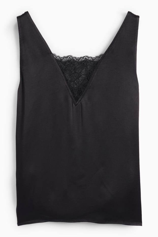 Damen - Blusentop - schwarz