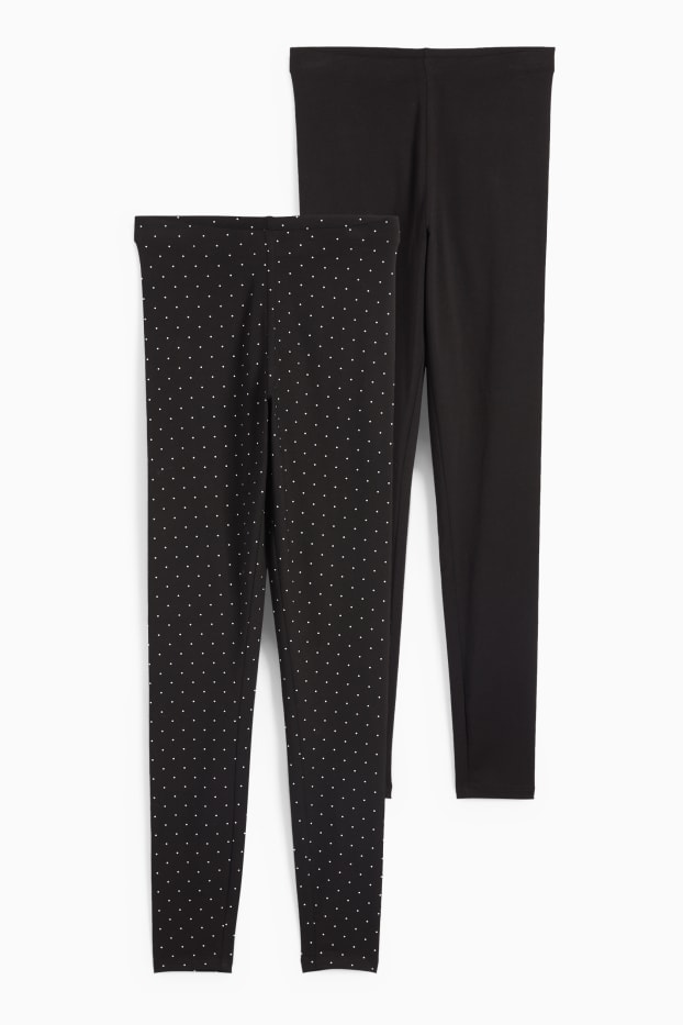 Damen - Multipack 2er - Basic-Leggings - schwarz