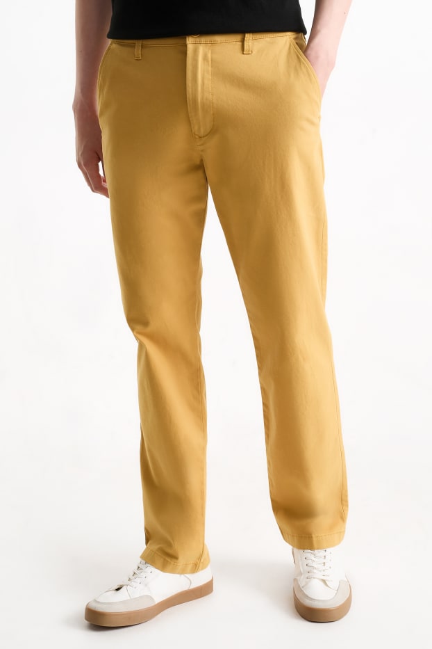 Hommes - Chino - regular fit - jaune moutarde