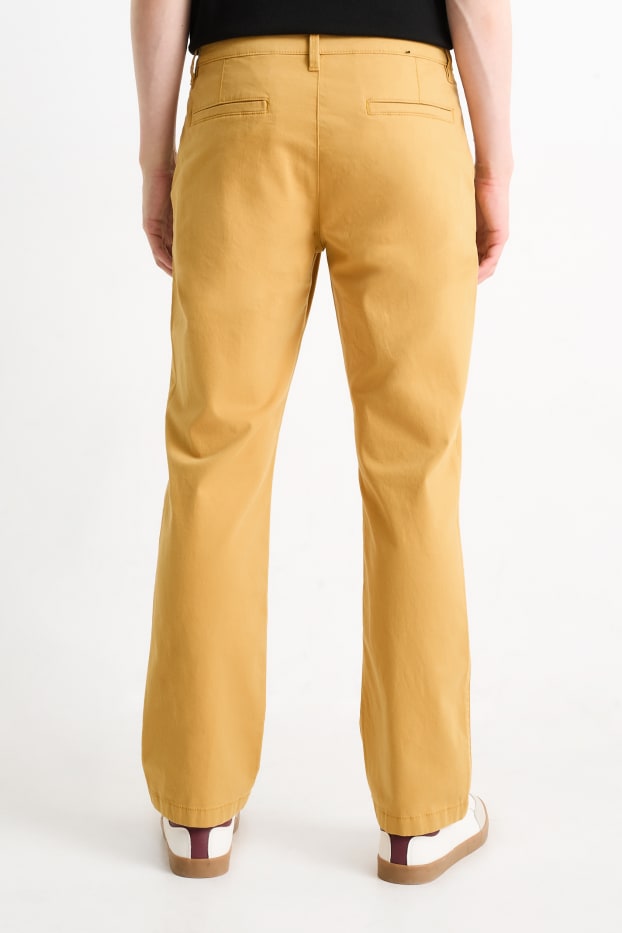 Hommes - Chino - regular fit - jaune moutarde