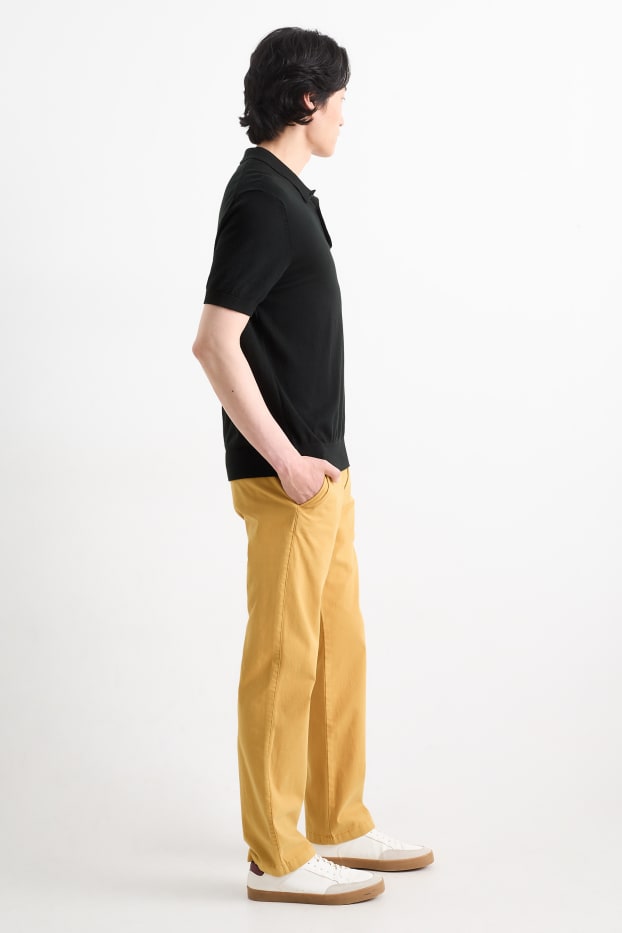 Hommes - Chino - regular fit - jaune moutarde