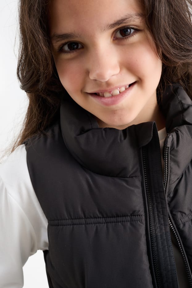 Kinderen: meisjes - Bodywarmer - waterafstotend - zwart