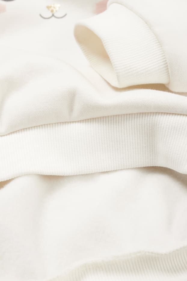 Kinderen: meisjes - Haas - sweatshirt - crèmekleurig