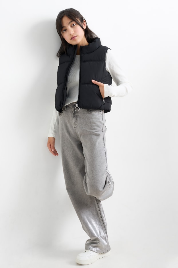 Nena - Texans wide leg - texà gris clar