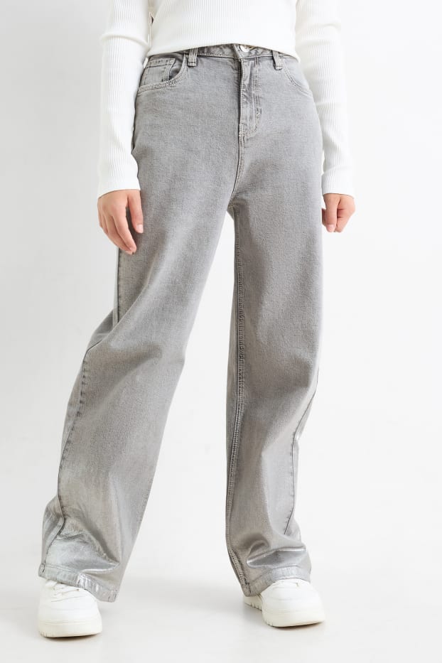 Nena - Texans wide leg - texà gris clar