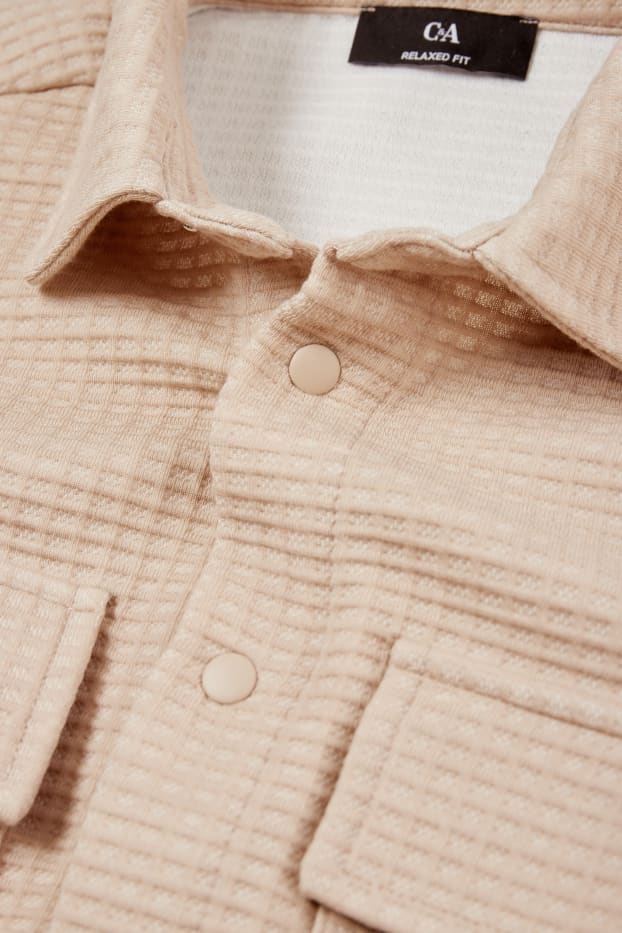 Hommes - Veste-chemise - texturée - beige