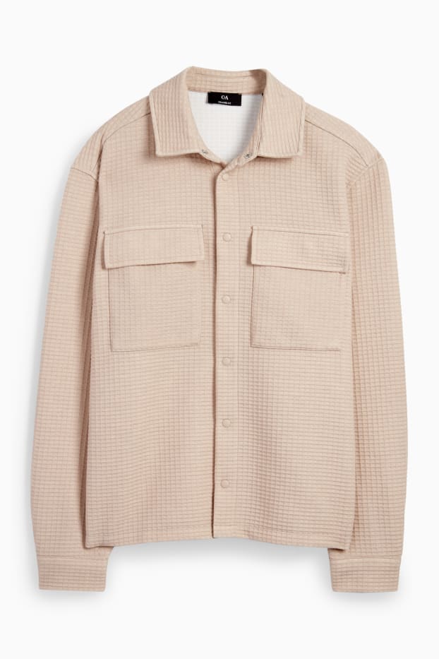 Hommes - Veste-chemise - texturée - beige