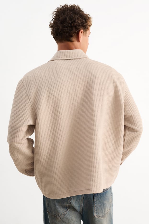 Hommes - Veste-chemise - texturée - beige