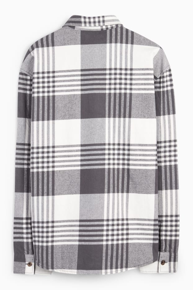 Herren - Hemd - Relaxed Fit - Kent - kariert - dunkelgrau