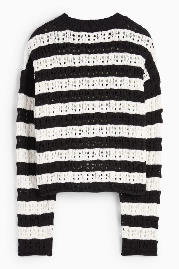 Copii - Fete - Pulover - cu dungi - negru / alb
