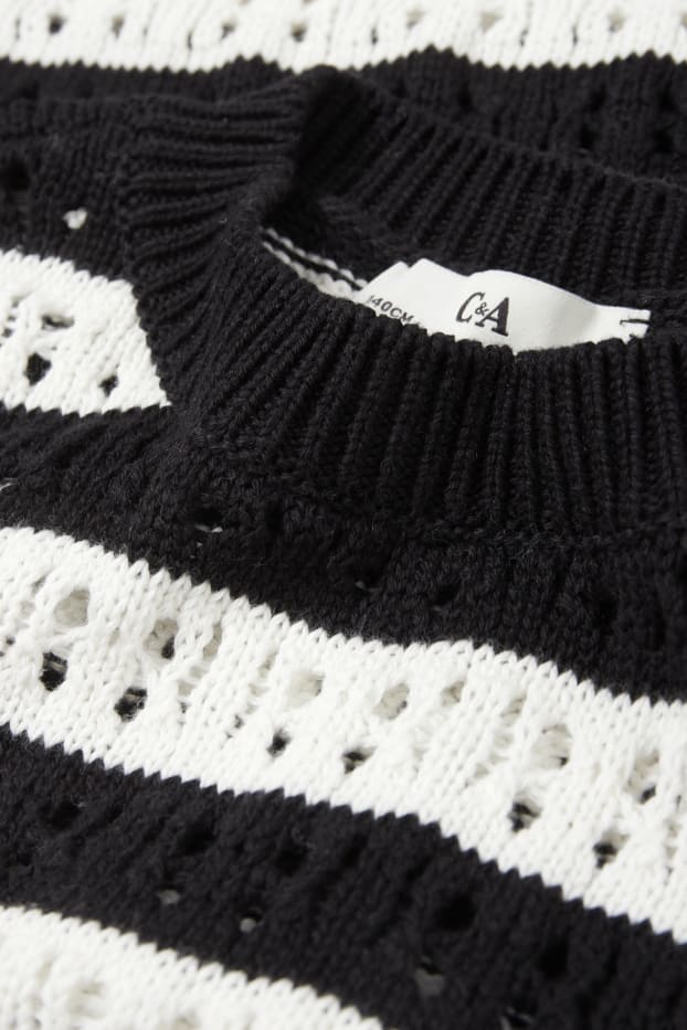 Copii - Fete - Pulover - cu dungi - negru / alb