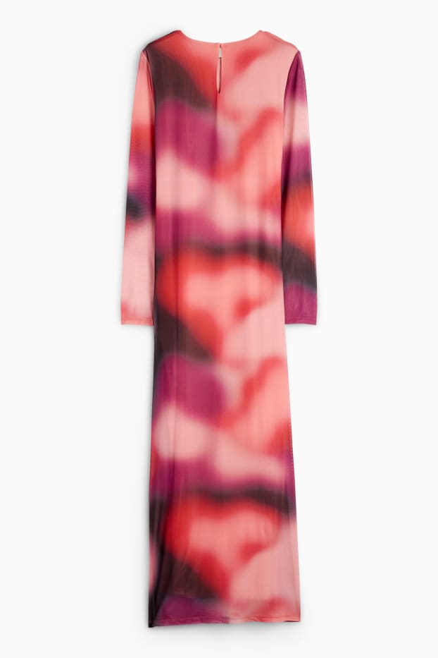 Femmes - Robe drapée - à motif - rose
