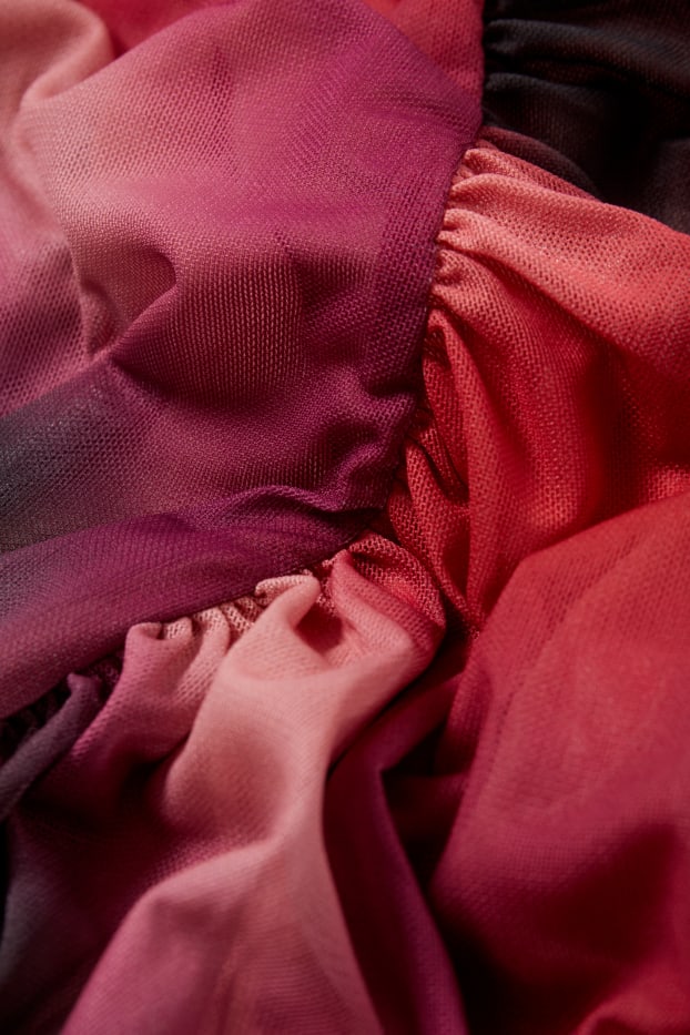 Femmes - Robe drapée - à motif - rose
