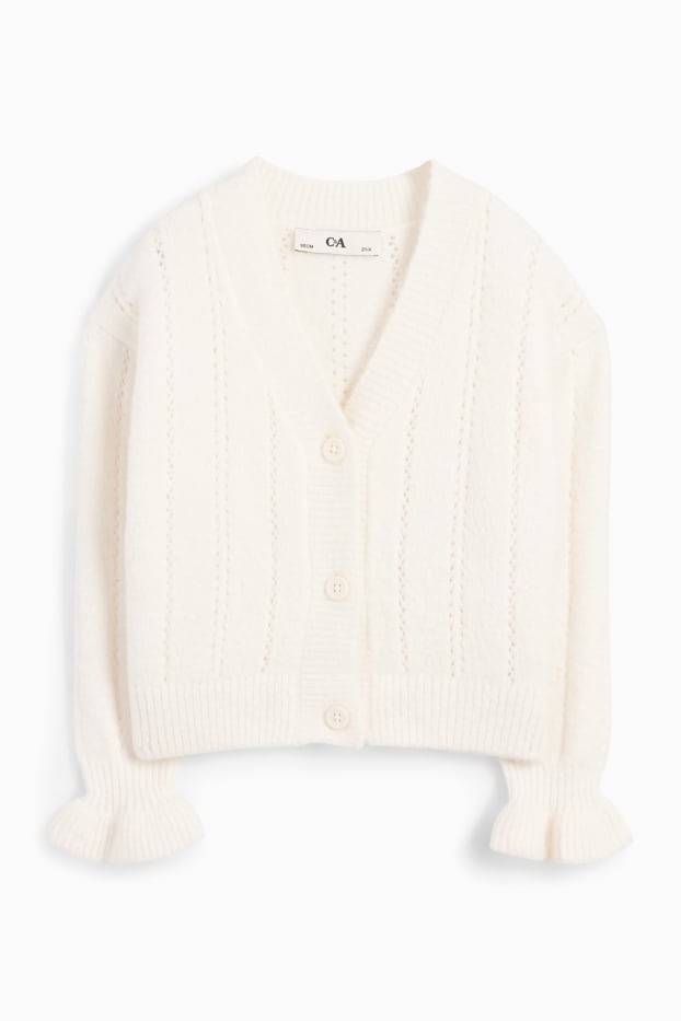 Enfants filles - Gilet en maille - crème