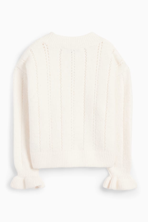 Enfants filles - Gilet en maille - crème