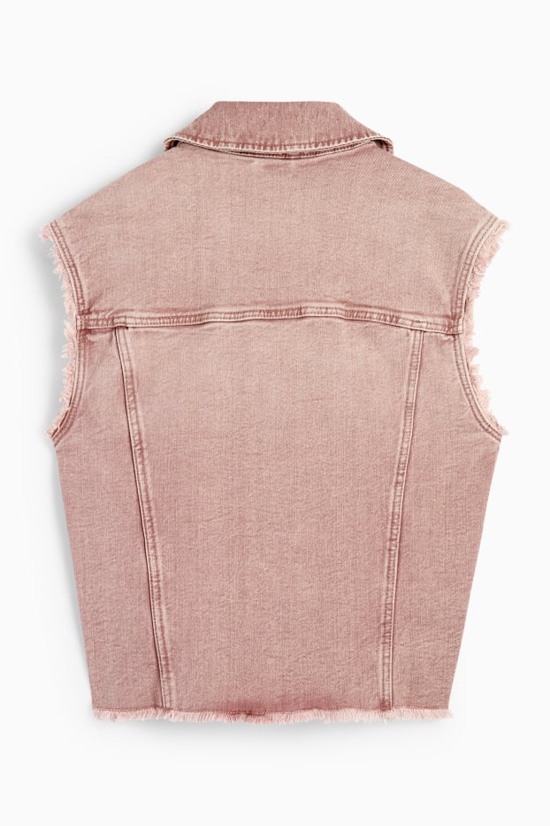 Femei - Vestă din denim - bej