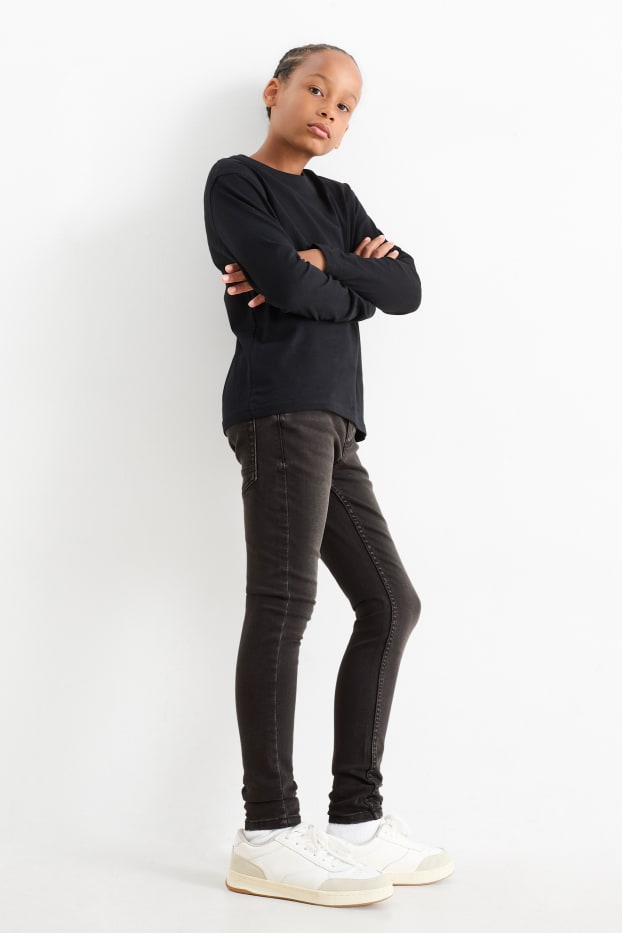Kinderen: jongens - Skinny jeans - jeansdonkergrijs