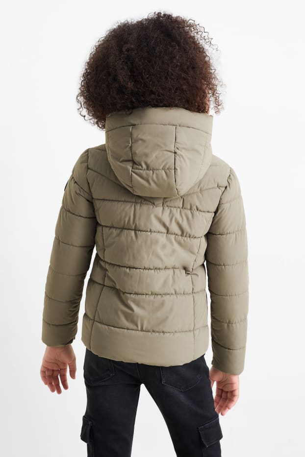 Enfants filles - Doudoune à capuche - déperlante - vert
