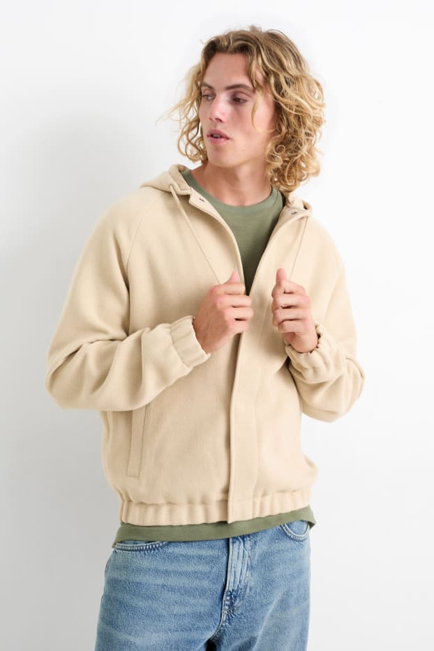 Uomo - Giacca con cappuccio - beige