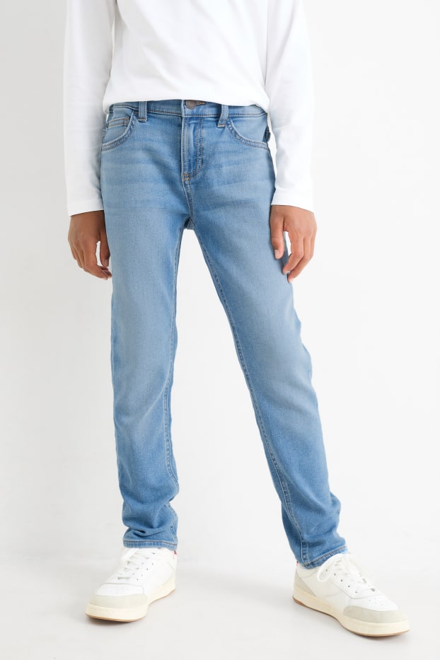 Kinderen: jongens - Set van 2 - slim jeans - extra wijde band - blauw