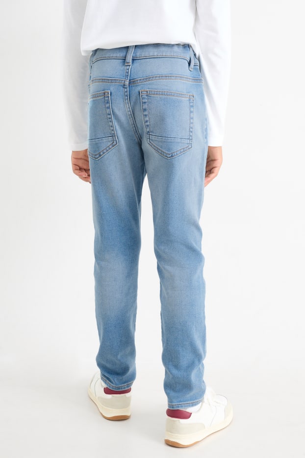 Kinderen: jongens - Set van 2 - slim jeans - extra wijde band - blauw