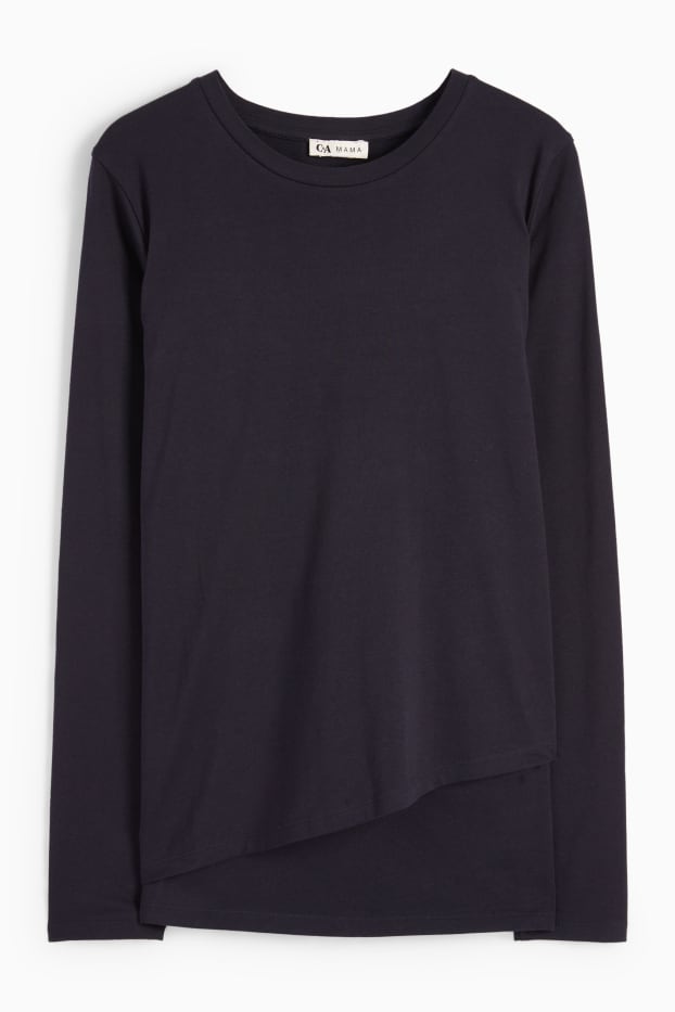 Donna - Maglia a maniche lunghe per allattamento - blu scuro