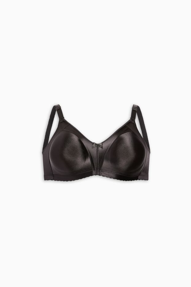 Dames - Minimizer-BH zonder beugels - glanzend - zwart