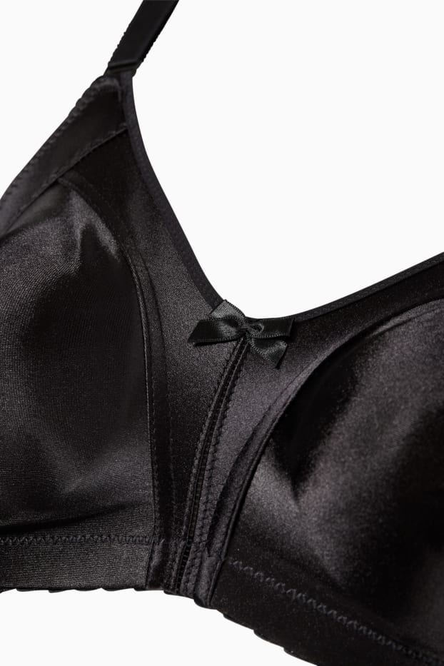 Dames - Minimizer-BH zonder beugels - glanzend - zwart