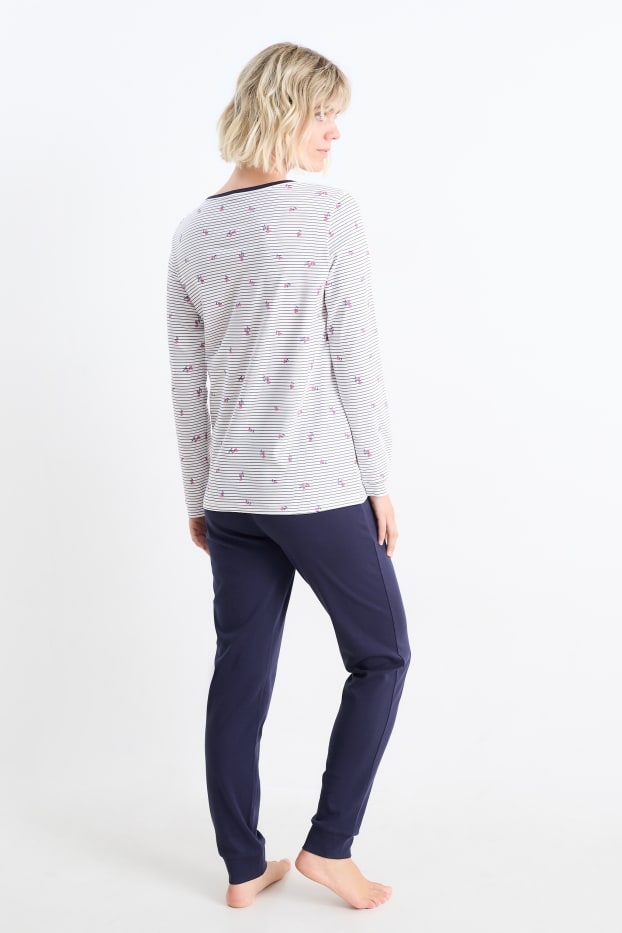 Damen - Pyjama - weiß