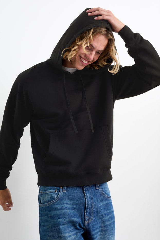 Herren - Oversized-Hoodie - schwarz