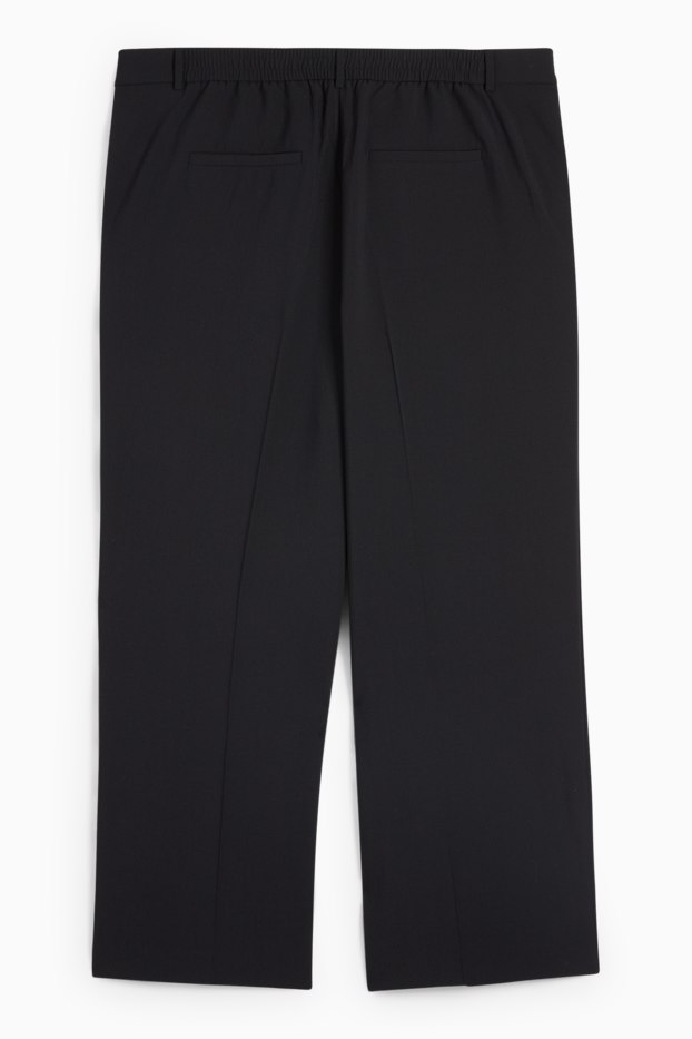 Dames - Pantalon - high waist - wide leg - zwart