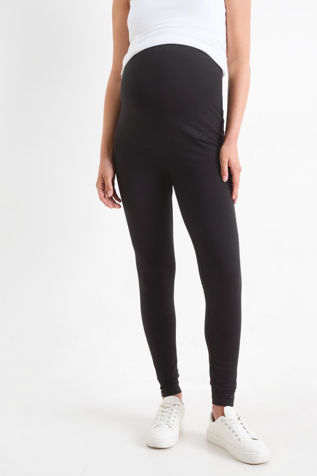 Damen - Umstands-Leggings - schwarz