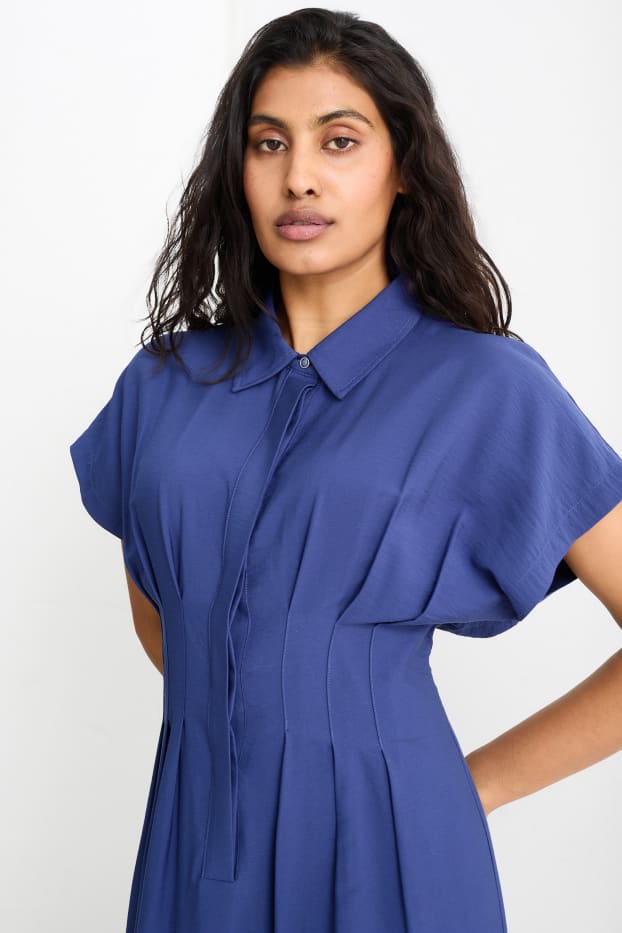 Femmes - Robe-chemisier - bleu foncé