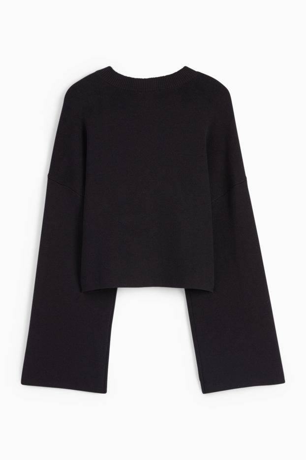 Women - Cropped jumper - black