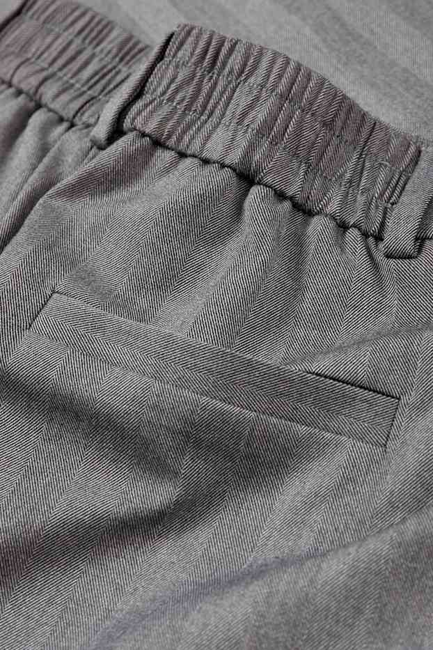 Kobiety - Spodnie materiałowe - wysoki stan - wide leg - w paski - szary