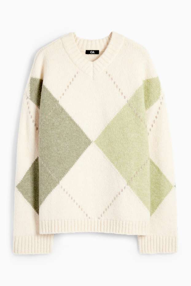 Femei - Pulover - cu model - verde mentă