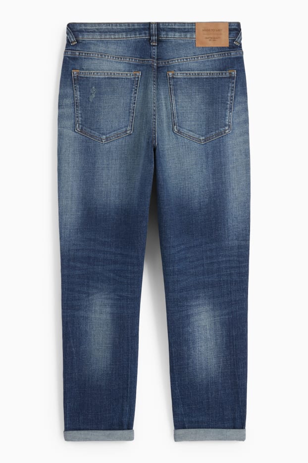 Women - Boyfriend jeans - mid-rise waist - LYCRA® - denim-dark blue