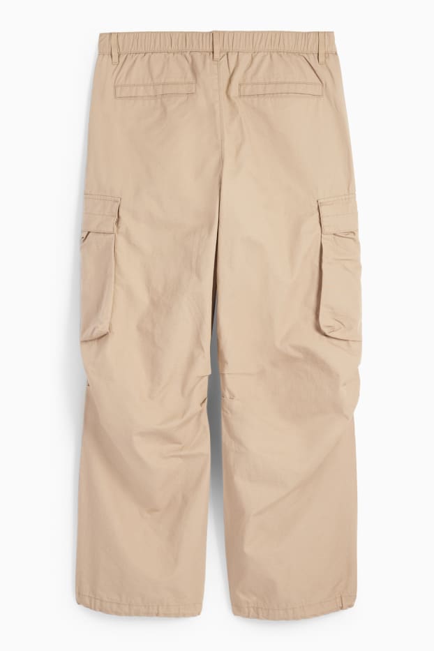 Mężczyźni - Spodnie spadochronowe - beżowy