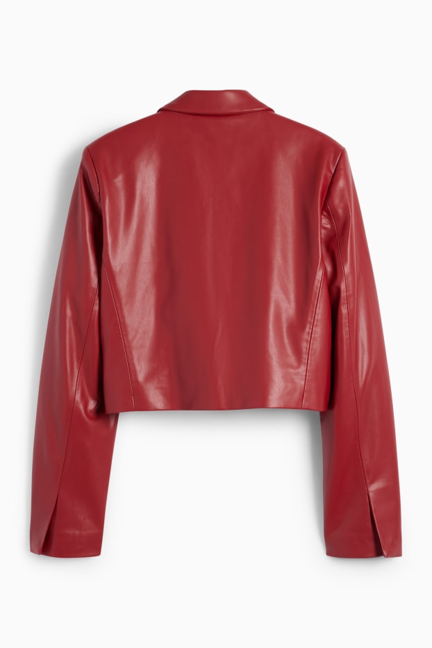 Donna - Blazer - regular fit - similpelle - rosso scuro