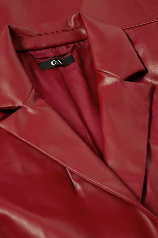 Donna - Blazer - regular fit - similpelle - rosso scuro