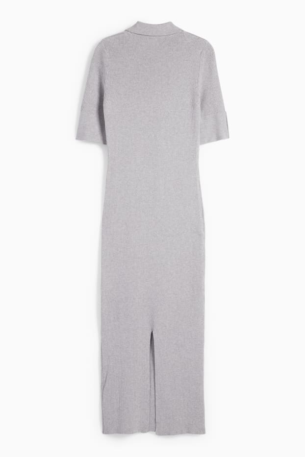 Femmes - Robe-polo de maille - gris