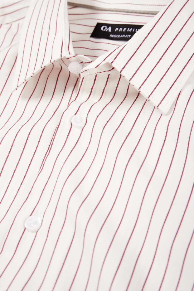 Uomo - Camicia - regular fit - collo all'italiana - a righe - bianco